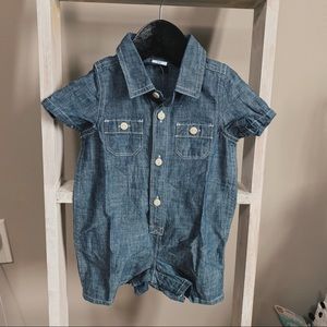 One Piece Chambray Summer Romper Baby Gap